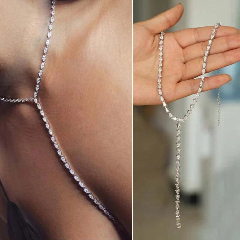 New Arrival Unique Sexy Tennis Chain Wedding Engagement Necklace 5A TeThe Plug