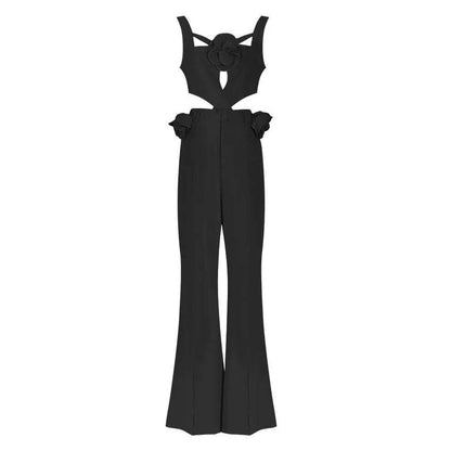 New Arrival Ladies Jumpsuit Spring Summer Three-dimensional Flower CroThe Plug