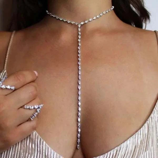 New Arrival Unique Sexy Tennis Chain Wedding Engagement Necklace 5A TeThe Plug