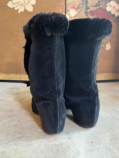 c. 1890s-1900s Black Carriage Boots