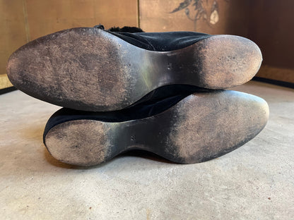 c. 1890s-1900s Black Carriage Boots