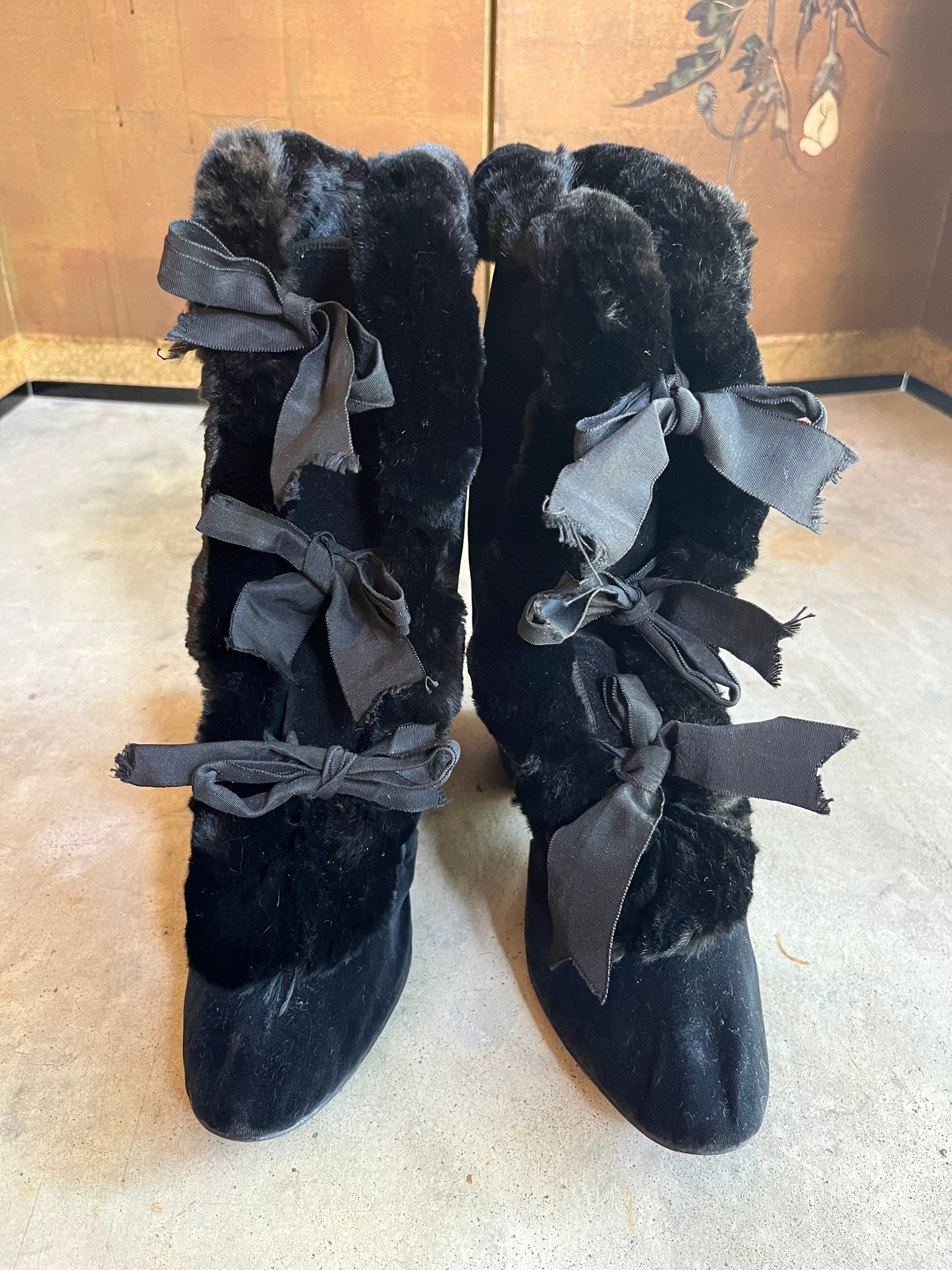 c. 1890s-1900s Black Carriage Boots