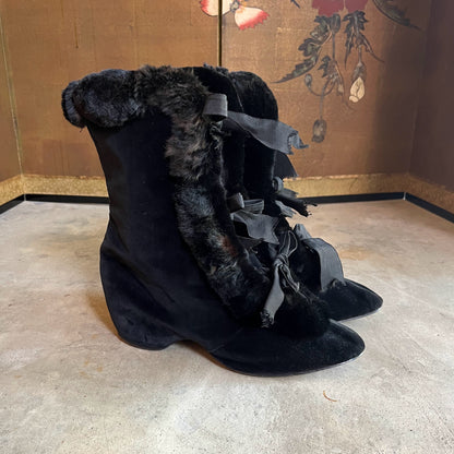 c. 1890s-1900s Black Carriage Boots