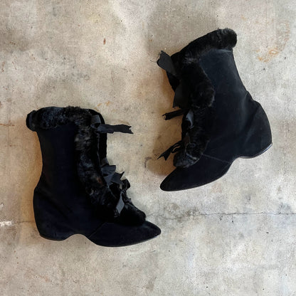 c. 1890s-1900s Black Carriage Boots