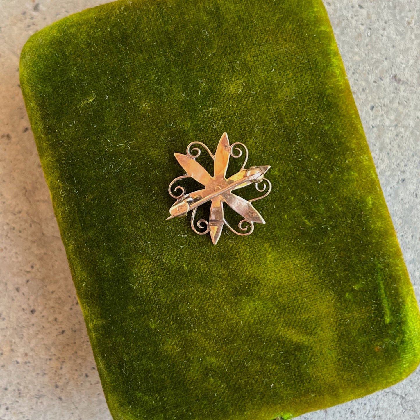 c. 1910s 10k Gold Seed Pearl Brooch
