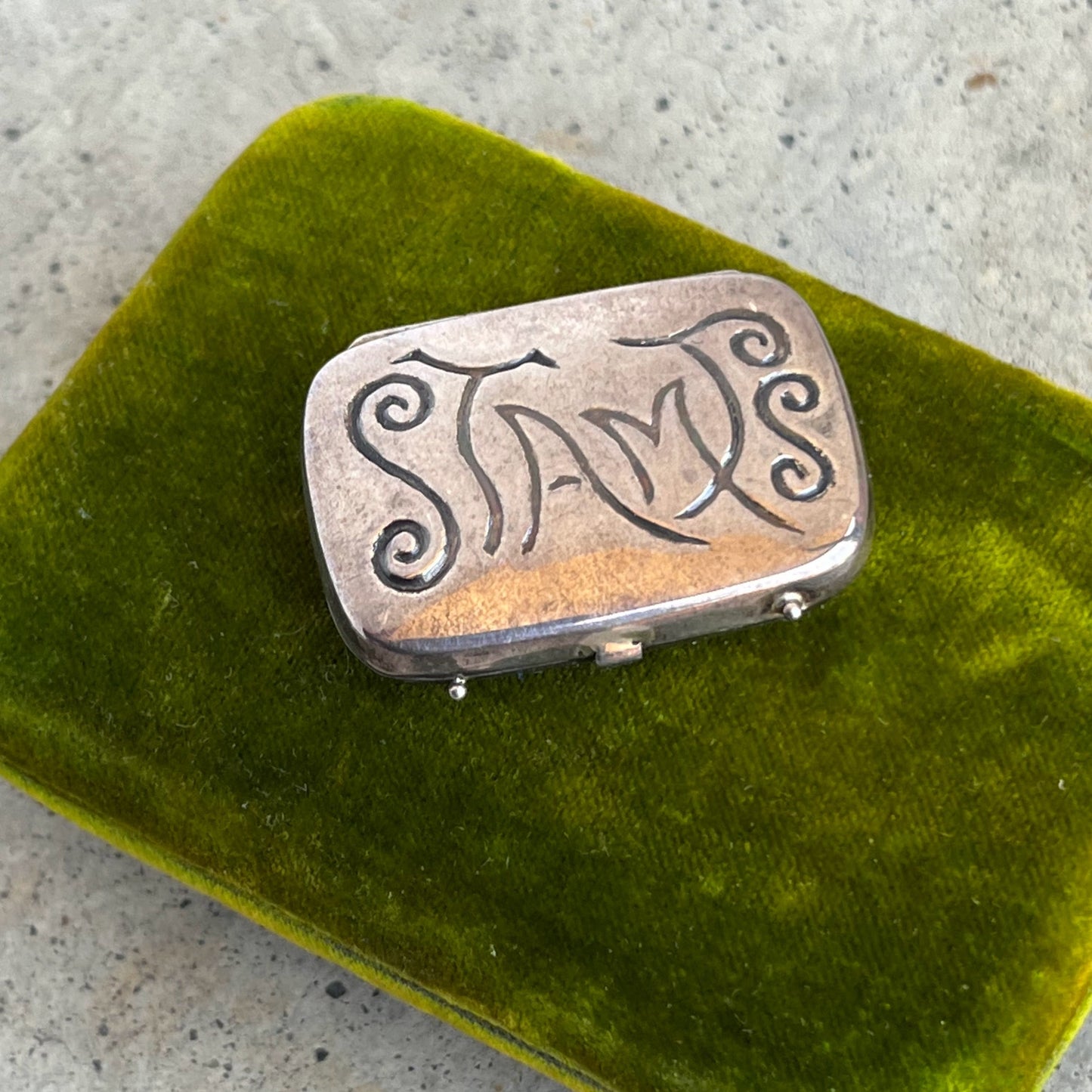 c. 1910s Sterling Silver Stamp Case