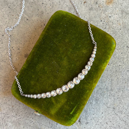 c. 1900s Silver Crescent Moon Conversion Necklace