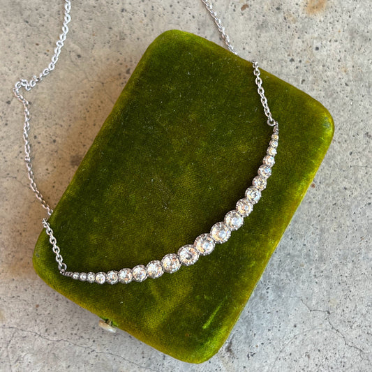 c. 1900s Silver Crescent Moon Conversion Necklace