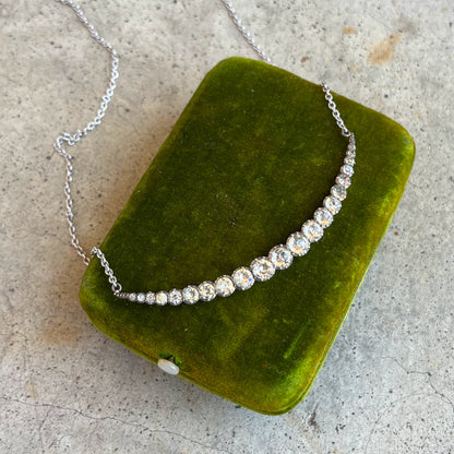 c. 1900s Silver Crescent Moon Conversion Necklace