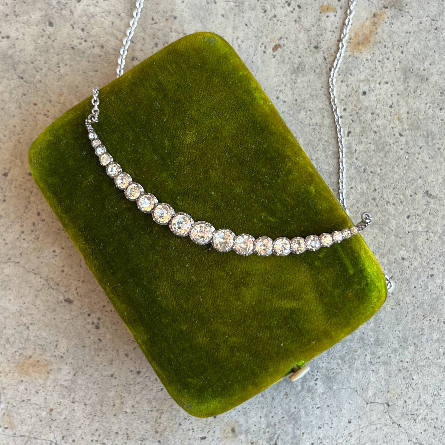 c. 1900s Silver Crescent Moon Conversion Necklace