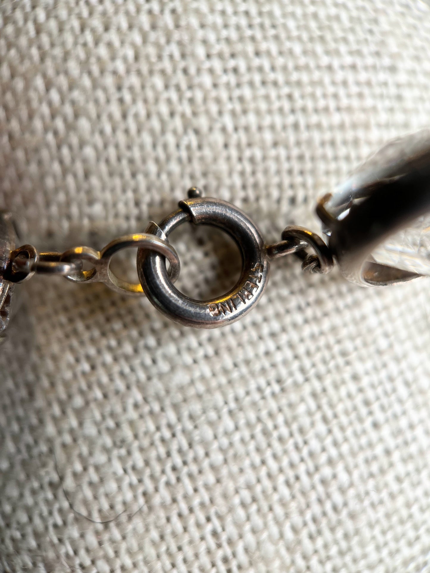 Art Deco Sterling Silver Paste Riviere Necklace