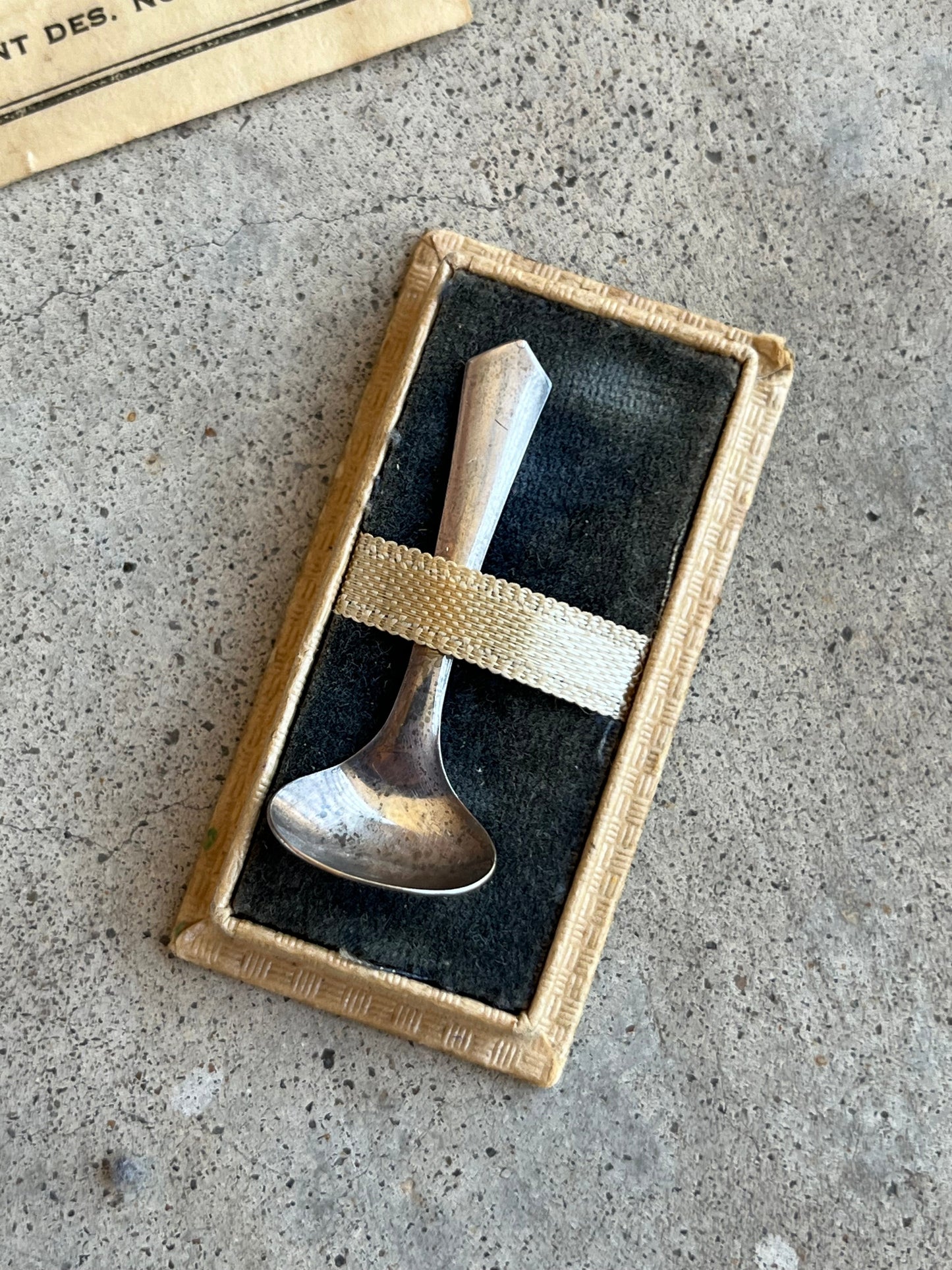RESERVED c. 1930s Sterling Silver Powder Ladel in Original Box