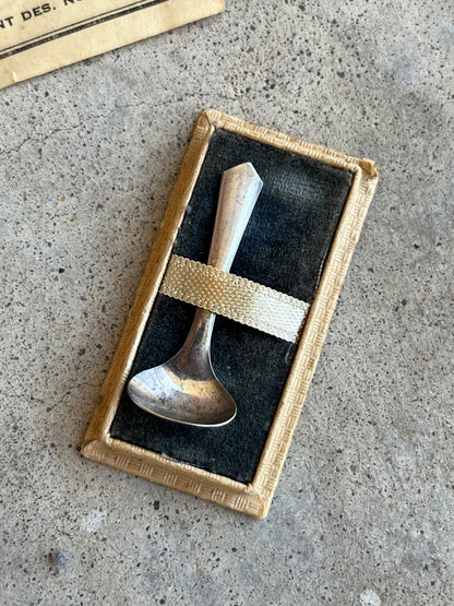 RESERVED c. 1930s Sterling Silver Powder Ladel in Original Box