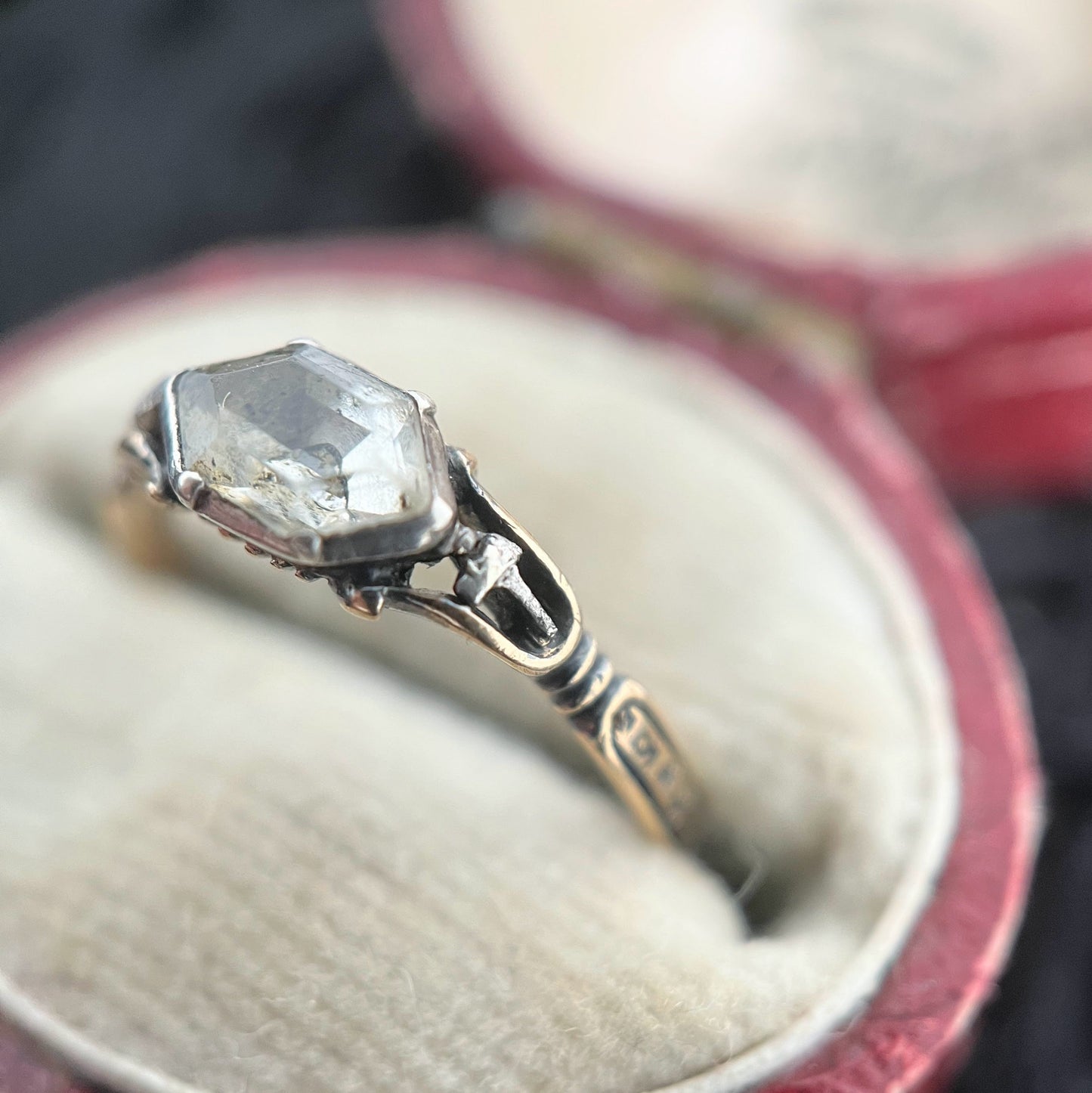 Dated 1729 Mourning Ring | 18k Gold, Enamel, Rock Crystal
