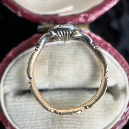 Dated 1729 Mourning Ring | 18k Gold, Enamel, Rock Crystal