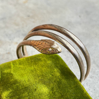 c. 1940s Forstner 12k Gold Filled Snake Bracelet