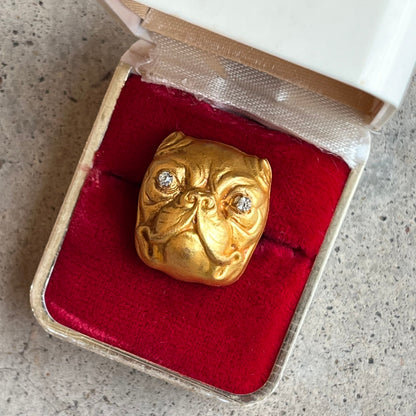 Early 20th c. Gold Filled Bulldog Brooch