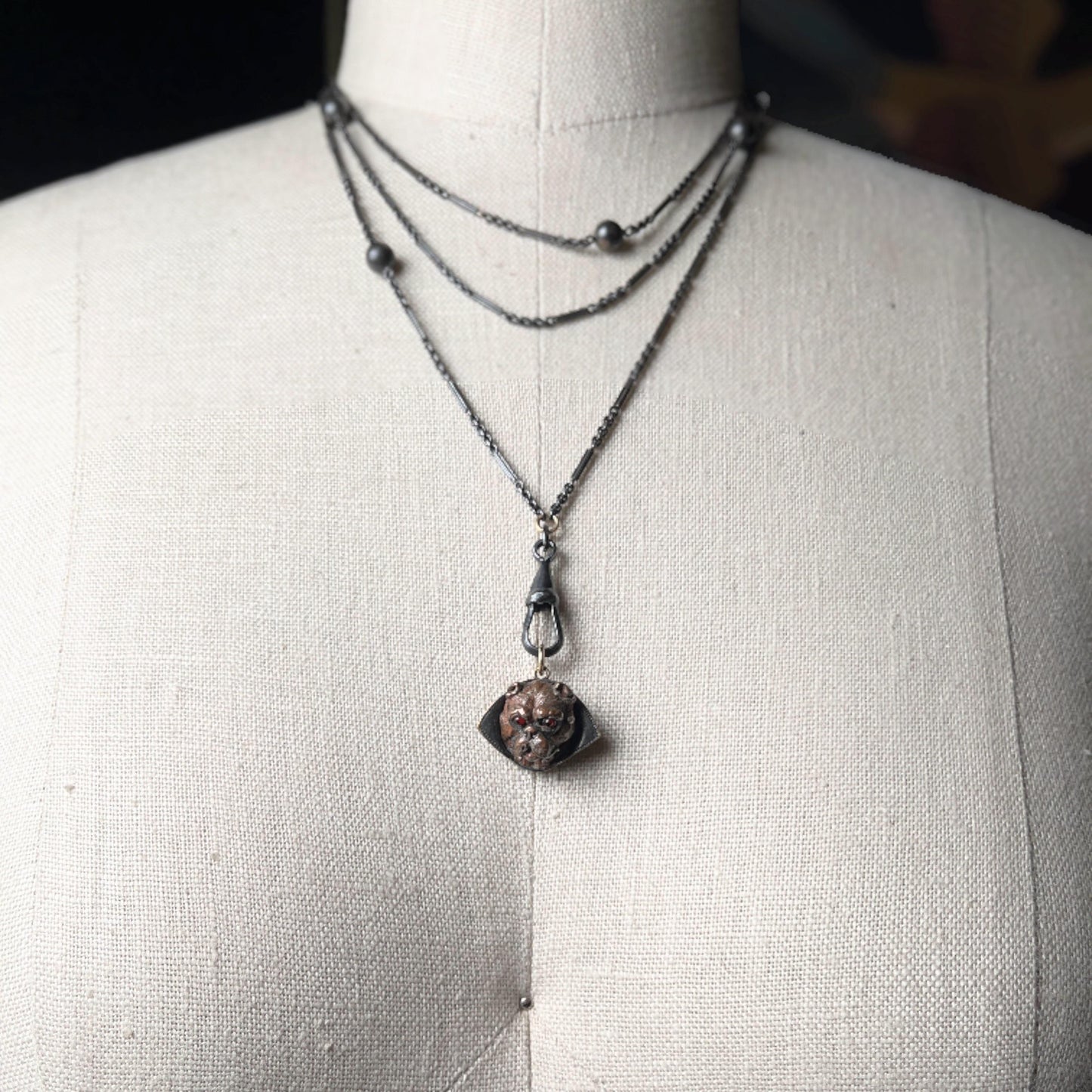 Antique "Vampire" Dog Pendant | Victorian Edwardian Jewelry