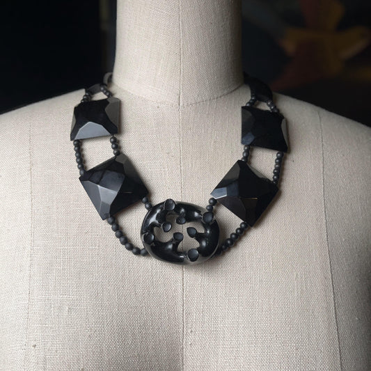 Antique Whitby Jet Necklace | Victorian Jewelry
