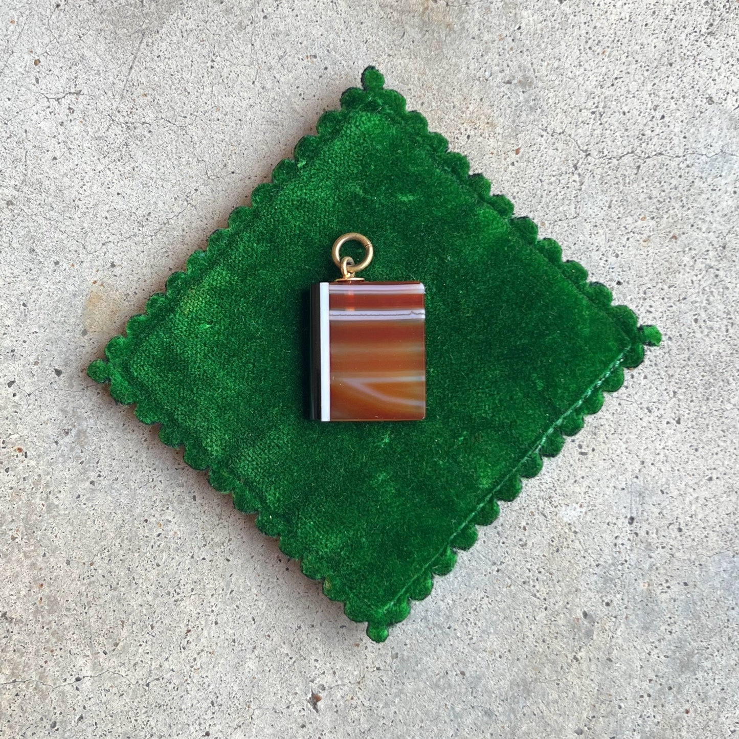 c. Mid-Late 19th Century Agate Book Pendant