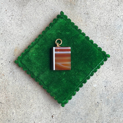 c. Mid-Late 19th Century Agate Book Pendant