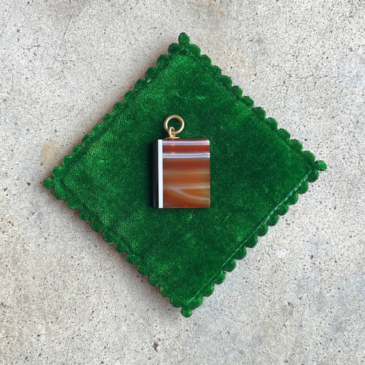 c. Mid-Late 19th Century Agate Book Pendant