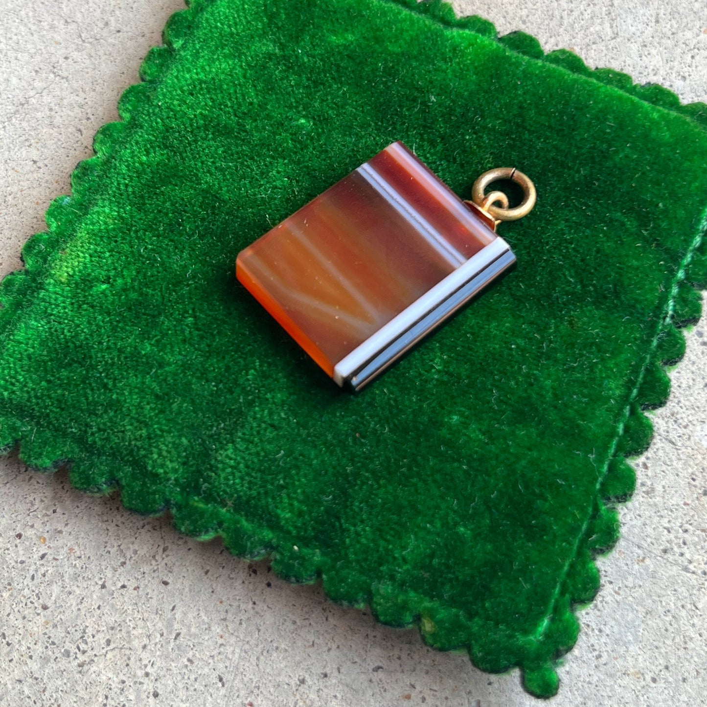 c. Mid-Late 19th Century Agate Book Pendant
