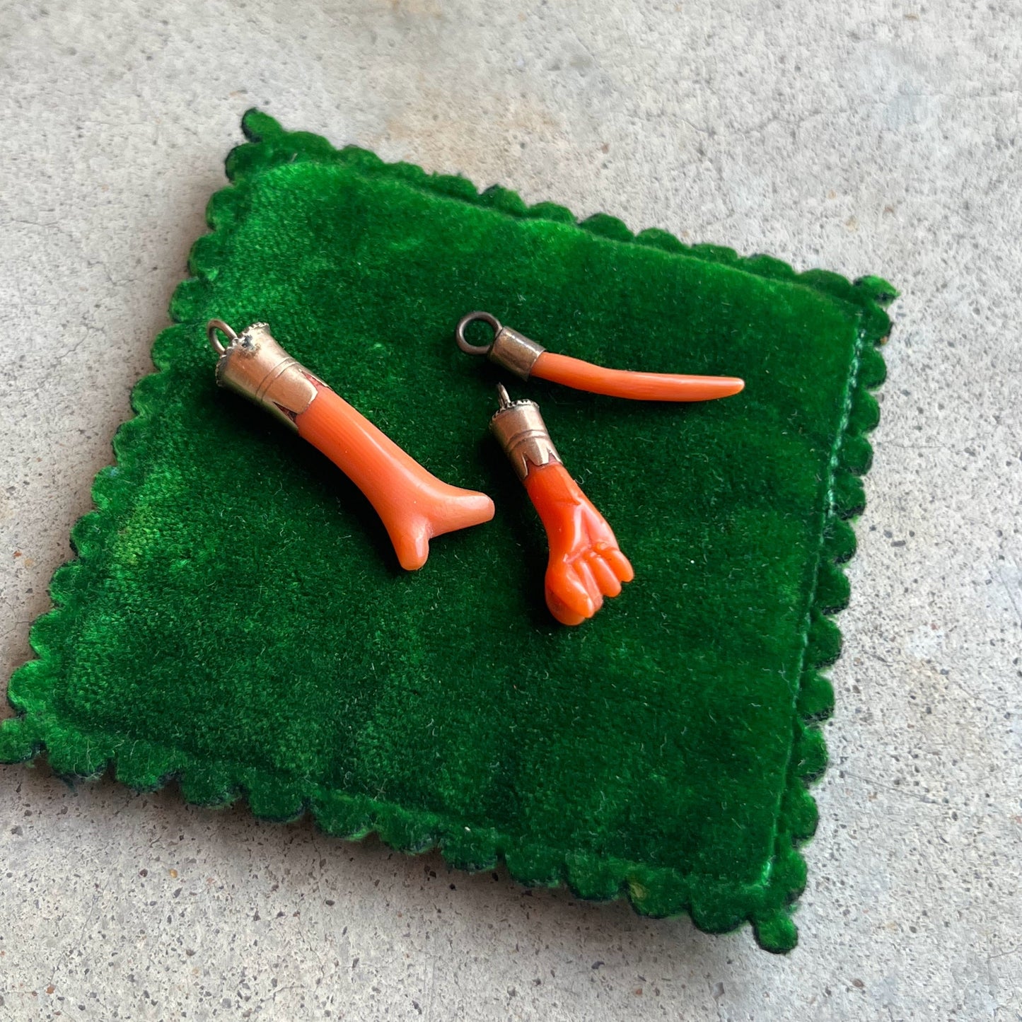 Trio of 19th c. Coral Charms