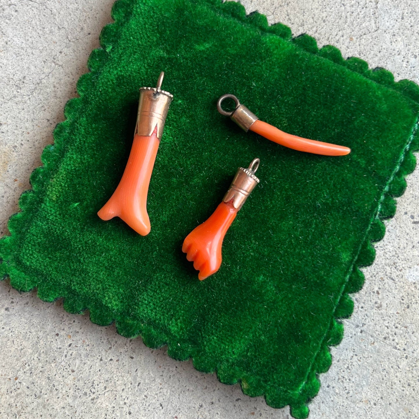 Trio of 19th c. Coral Charms