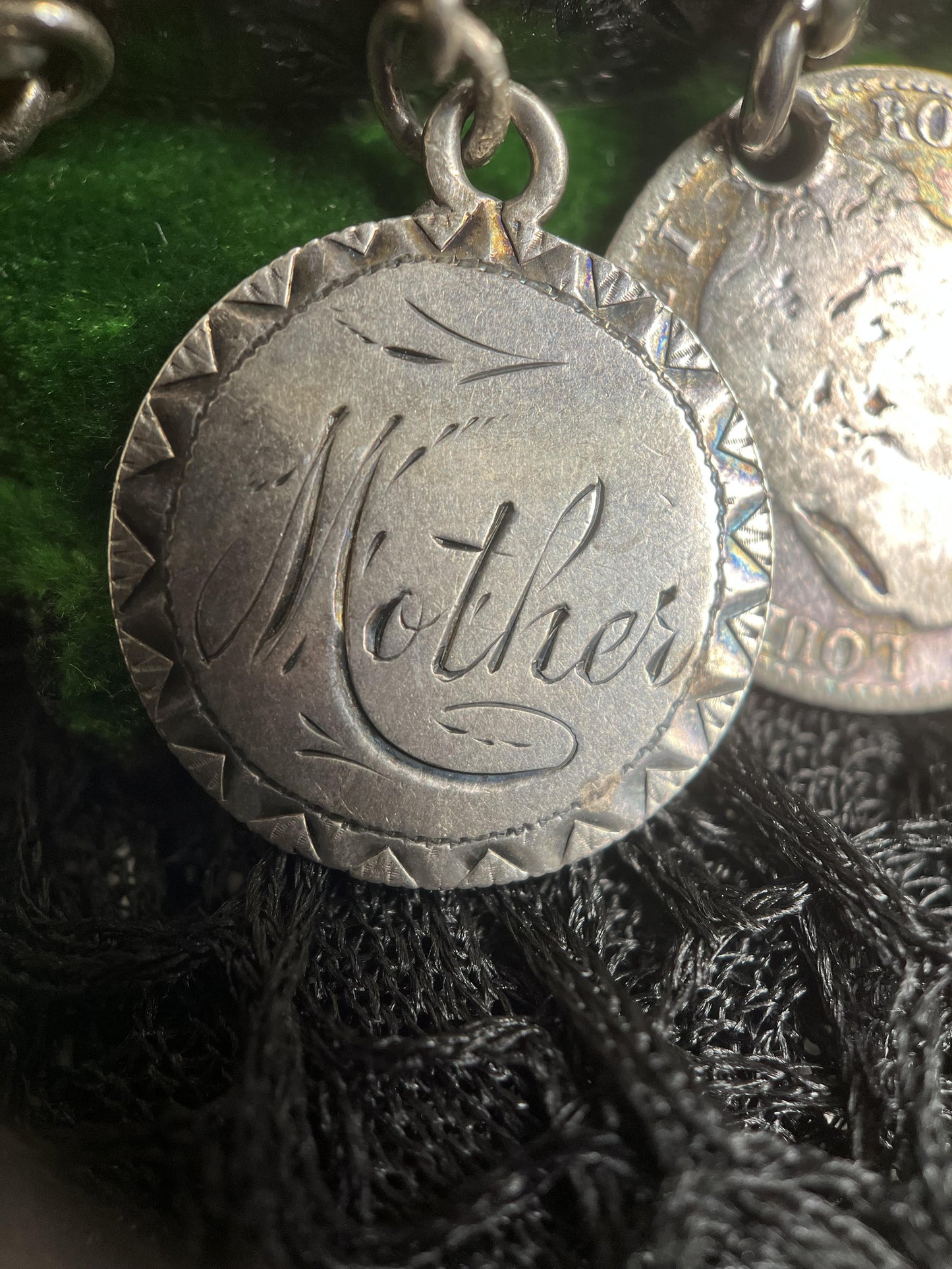 Victorian Silver Love Token Bracelet | Antique 1880s Jewelry