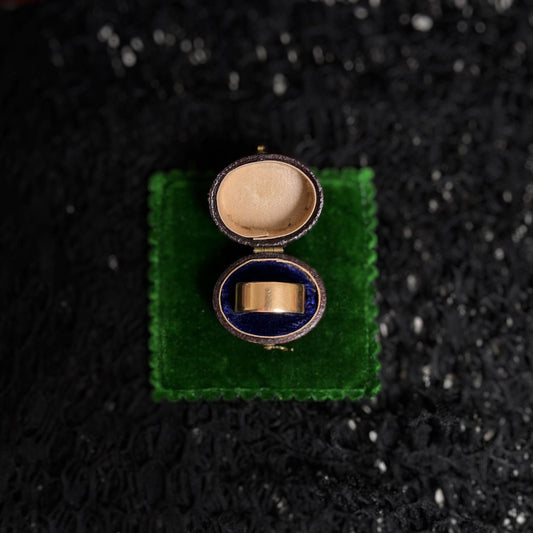 Victorian 1890s 14k Gold Wedding Band | Antique Ring Dated Sept 11 1895