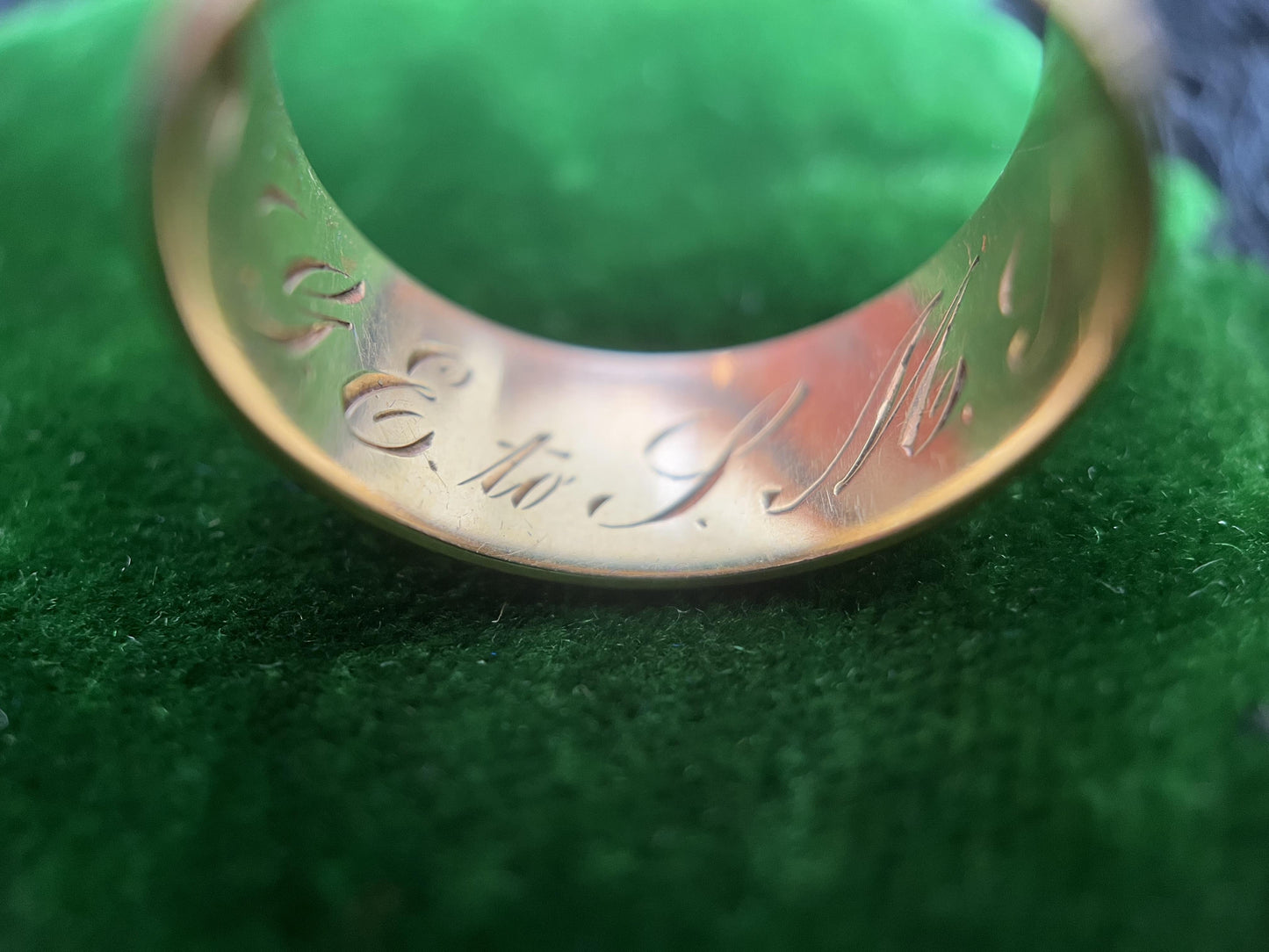 Victorian 1890s 14k Gold Wedding Band | Antique Ring Dated Sept 11 1895