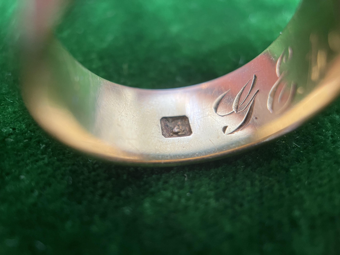 Victorian 1890s 14k Gold Wedding Band | Antique Ring Dated Sept 11 1895