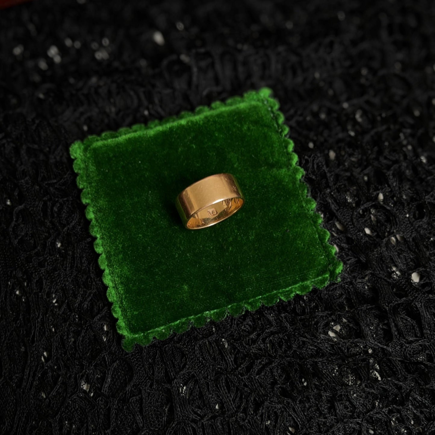 Victorian 1890s 14k Gold Wedding Band | Antique Ring Dated Sept 11 1895