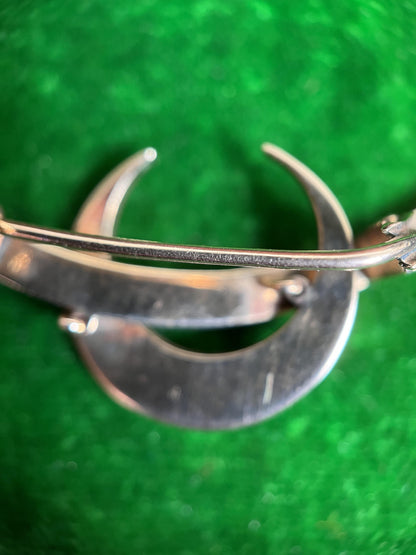 10k Gold Scottish Agate Crescent Moon Brooch | Antique Victorian Jewelry
