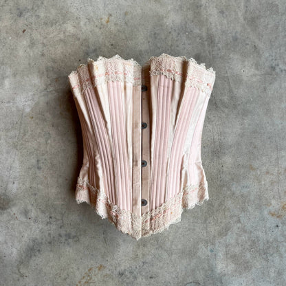 c. 1902 Pink Sateen Corset