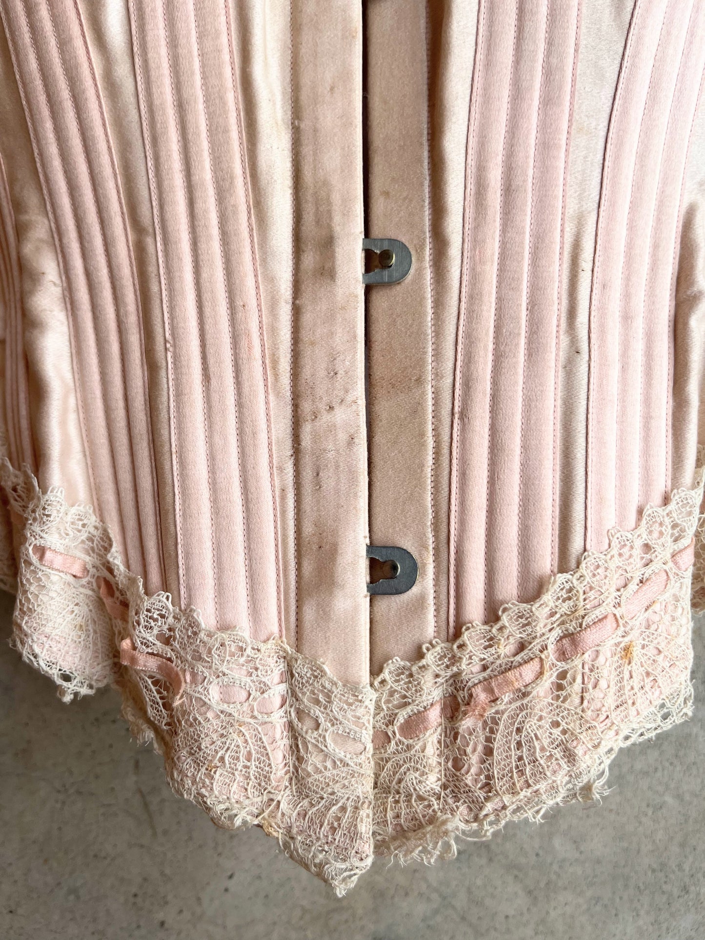 c. 1902 Pink Sateen Corset