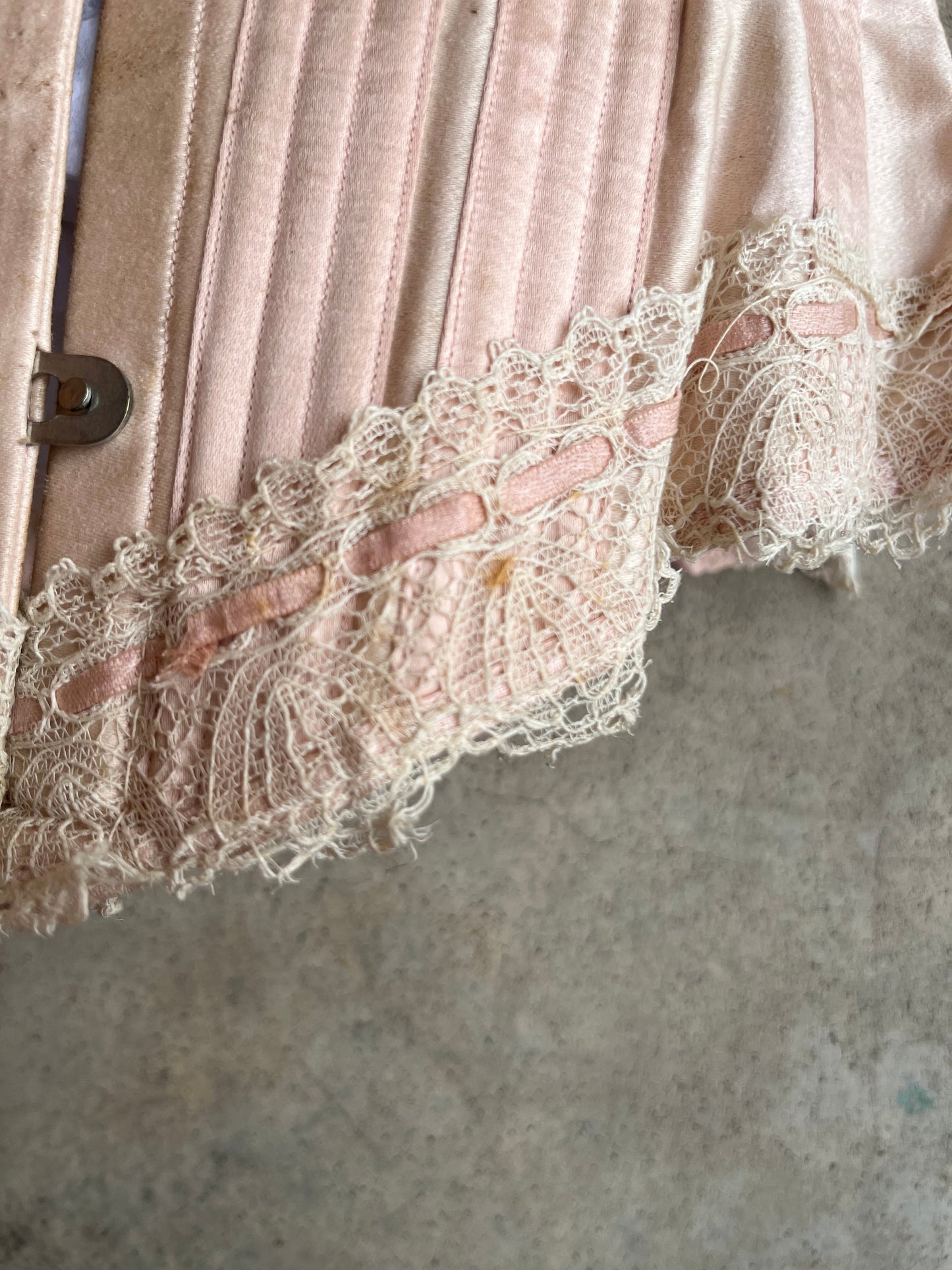 c. 1902 Pink Sateen Corset