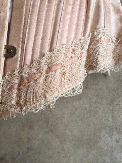 c. 1902 Pink Sateen Corset