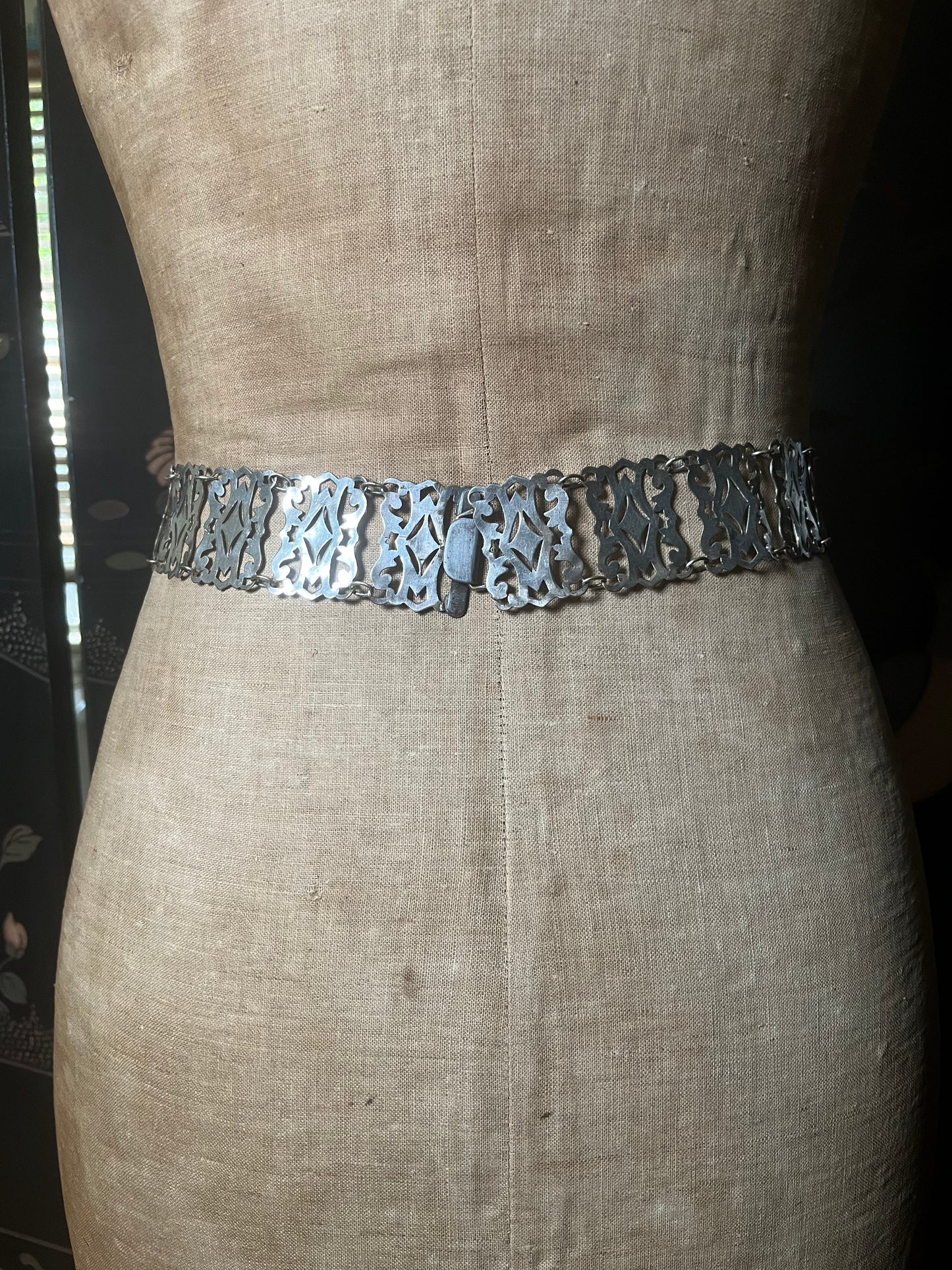 c. 1900s-1910s Silver Plated Belt | 29"