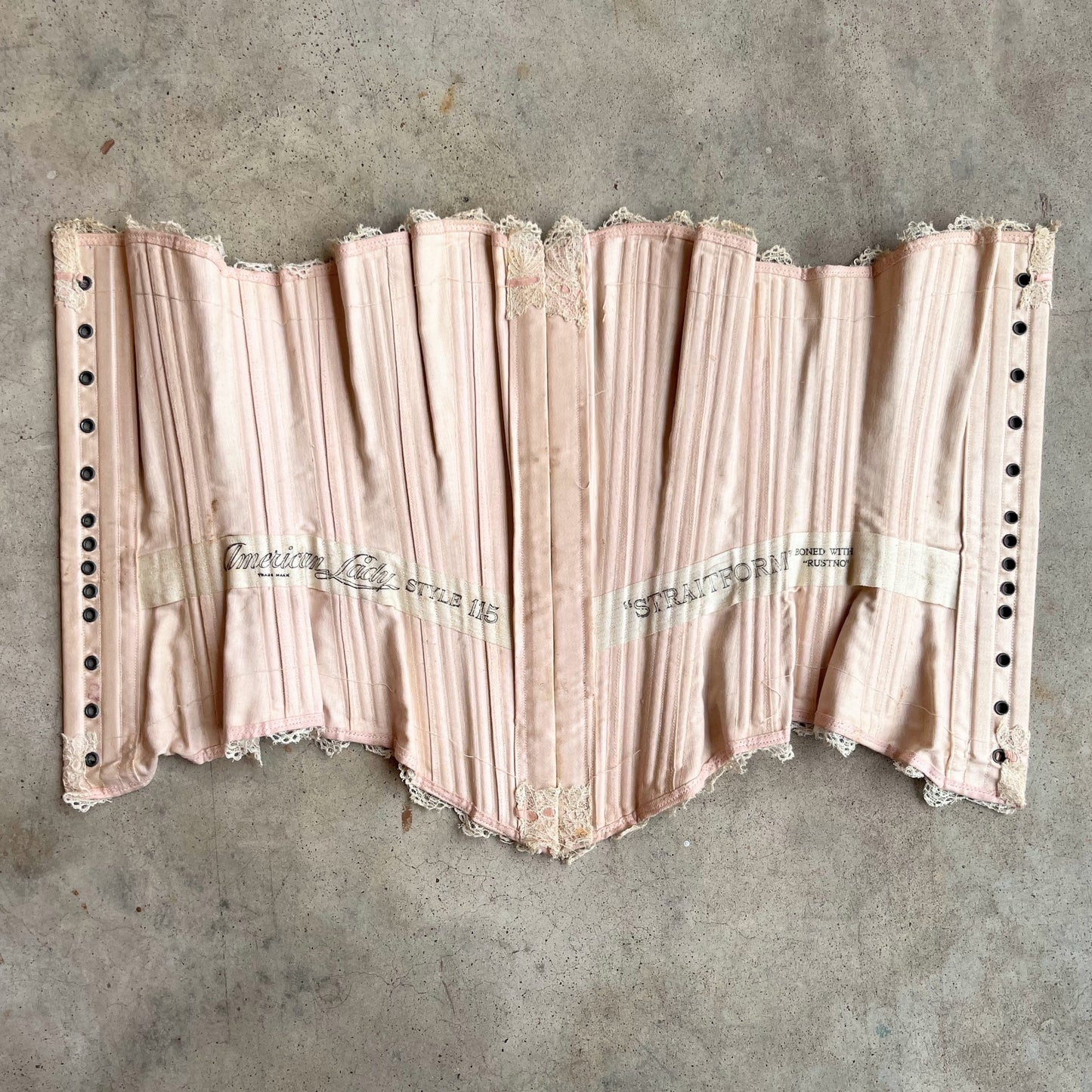 c. 1902 Pink Sateen Corset