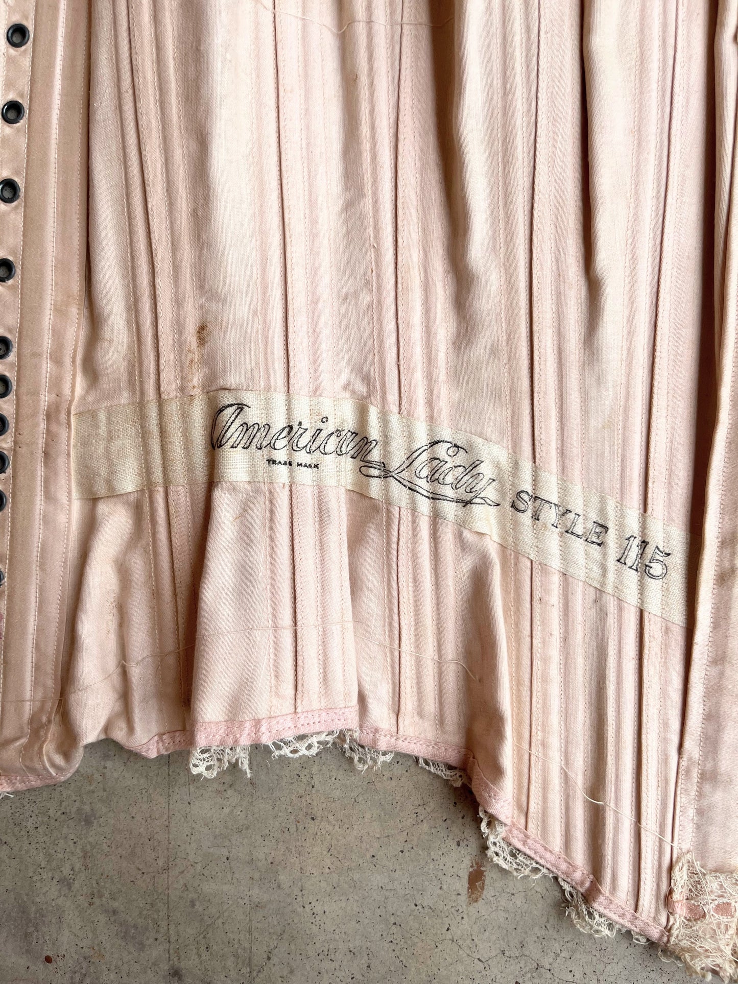 c. 1902 Pink Sateen Corset