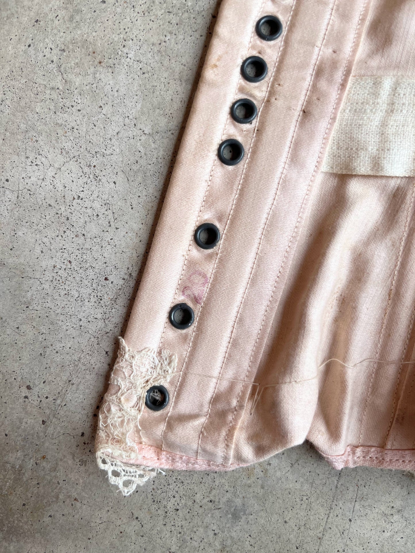 c. 1902 Pink Sateen Corset