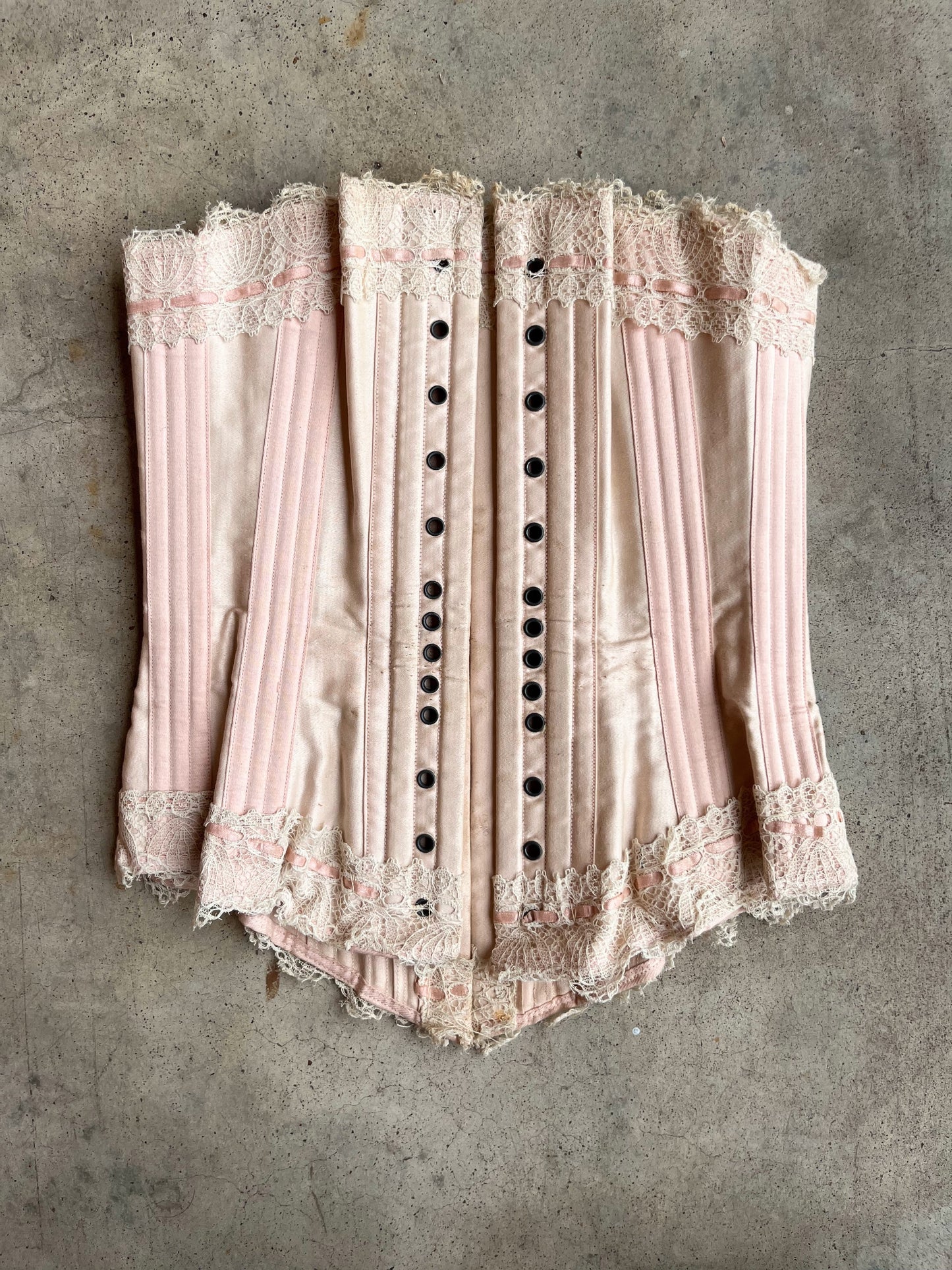 c. 1902 Pink Sateen Corset