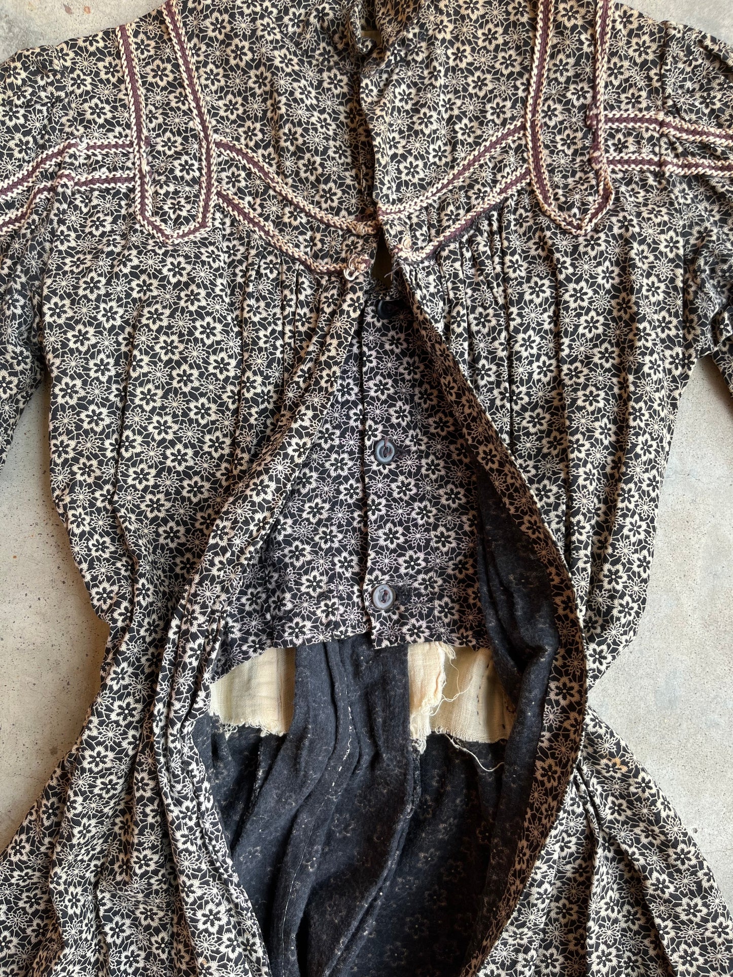 c. 1900 Cotton Wrapper Dress