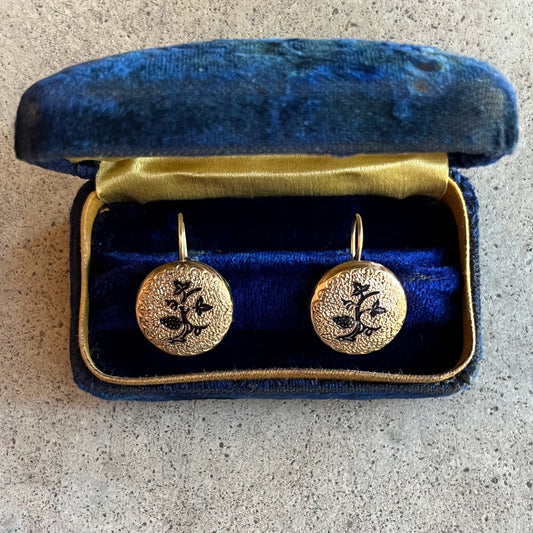 c. 1880s Taille d'Epargne Earrings