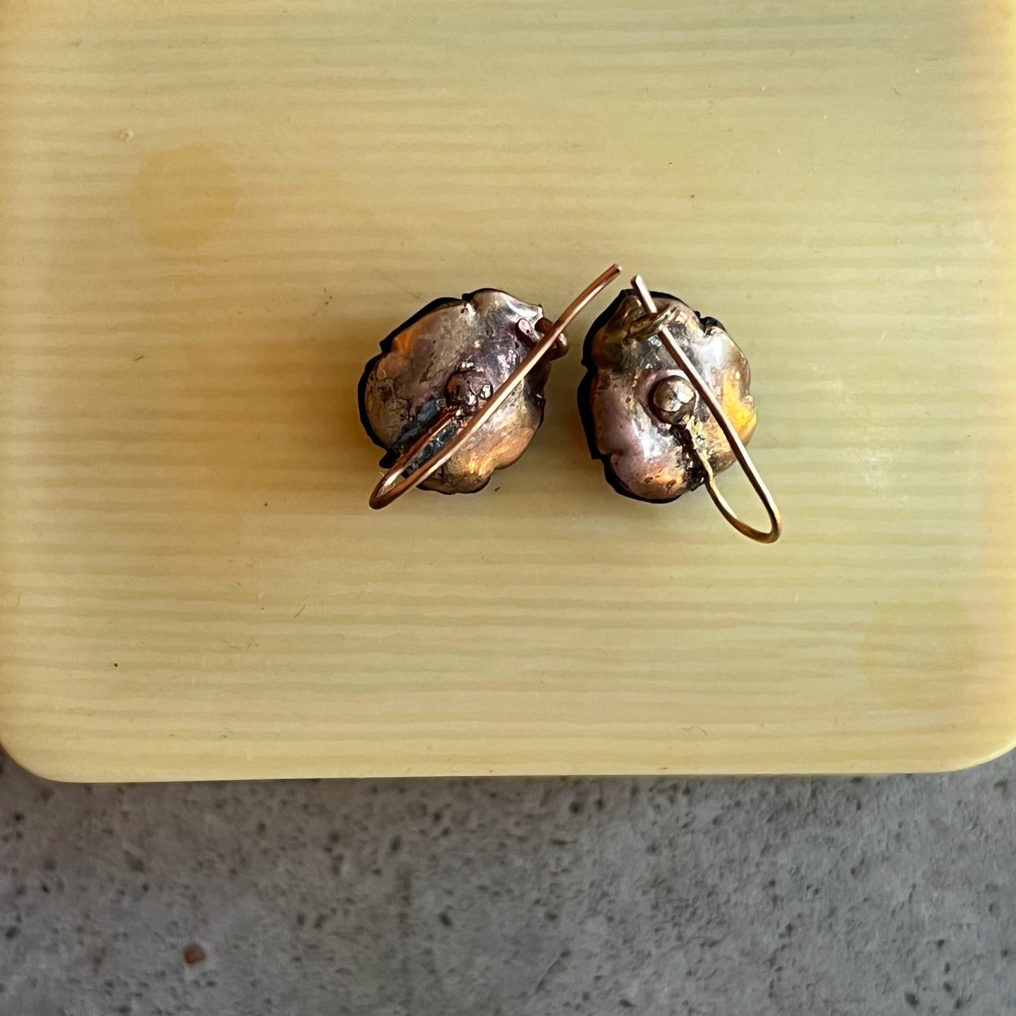 c. 1890s-1900s French Jet Pansy Earrings