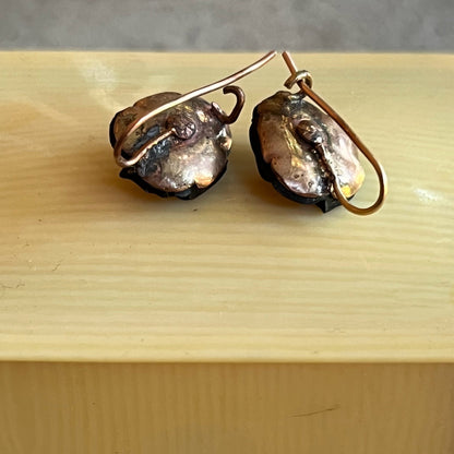 c. 1890s-1900s French Jet Pansy Earrings