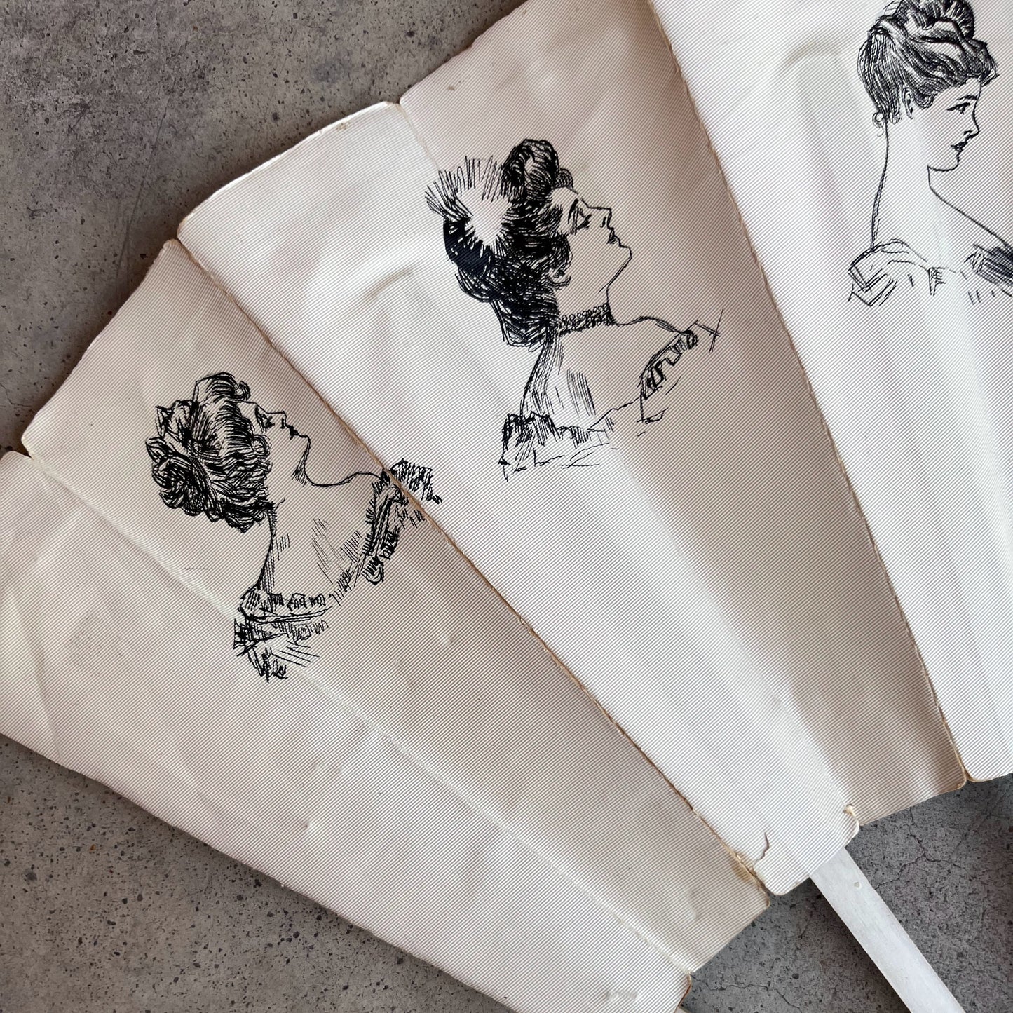 c. 1890s-1900s "Gibson Girl" Fan | Original Artwork