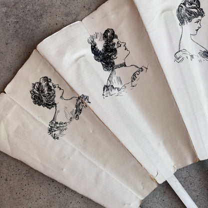c. 1890s-1900s "Gibson Girl" Fan | Original Artwork